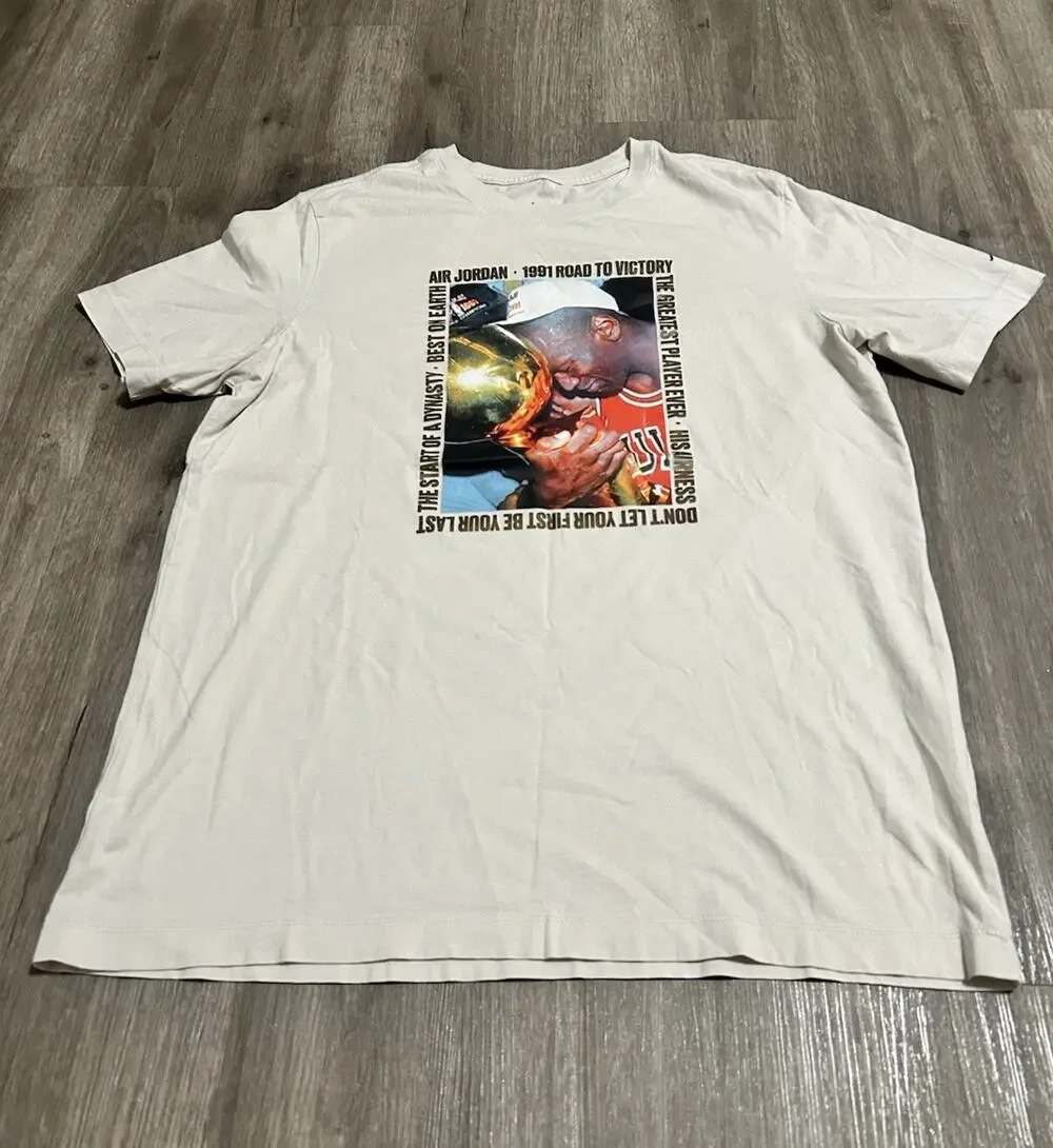 Nike Air Michael Jordan Championship 1991 Graphic Tee Sports Basketball NBA Sz L